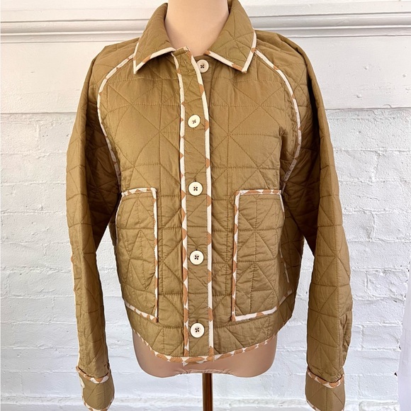 Madewell Quilted Cropped Cotton Jacket Lightweight Button Front Chore Jacket - Picture 8 of 14